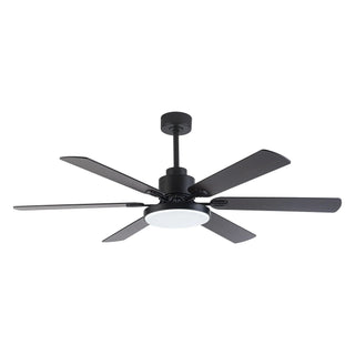 60" Industrial DC Motor Downrod Mount Reversible Ceiling Fan with Lighting and Remote Control - Vaczon