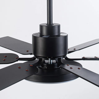 60" Industrial DC Motor Downrod Mount Reversible Ceiling Fan with Lighting and Remote Control - Vaczon