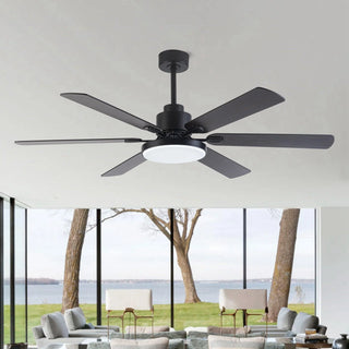 60" Industrial DC Motor Downrod Mount Reversible Ceiling Fan with Lighting and Remote Control - Vaczon