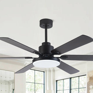 60" Industrial DC Motor Downrod Mount Reversible Ceiling Fan with Lighting and Remote Control - Vaczon
