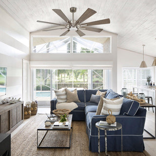60" Oretha Windmill Modern DC Motor Downrod Mount Reversible Ceiling Fan with Lighting and Remote Control - ParrotUncle