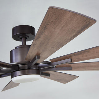60" Oretha Windmill Modern DC Motor Downrod Mount Reversible Ceiling Fan with Lighting and Remote Control - ParrotUncle