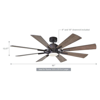60" Oretha Windmill DC Ceiling Fan with LED Lighting - Vaczon