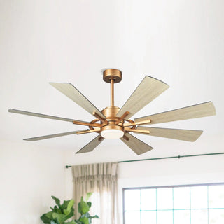 60" Oretha Windmill DC Ceiling Fan with LED Lighting - Vaczon