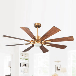 60" Oretha Windmill DC Ceiling Fan with LED Lighting - Vaczon
