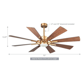 60" Oretha Windmill DC Ceiling Fan with LED Lighting - Vaczon