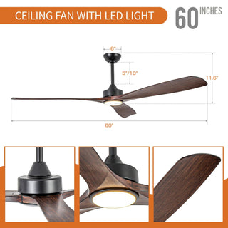 60" Alexi DC Motor Modern Downrod Ceiling Fan with LED Light
