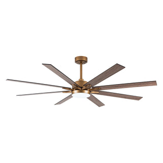 65" Balachandran Industrial Downrod Mount Ceiling Fan with LED Lighting and Remote Control - ParrotUncle