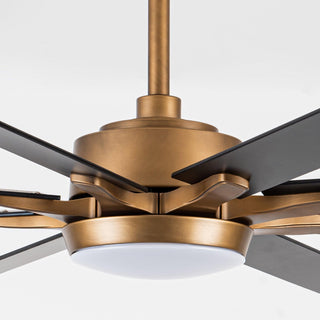 65" Balachandran Industrial Downrod Mount Ceiling Fan with LED Lighting and Remote Control - ParrotUncle