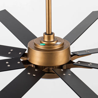 65" Balachandran Industrial DC Motor Downrod Mount Ceiling Fan with LED Lighting and Remote Control - Vaczon