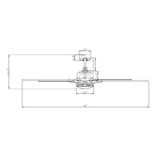 65" Balachandran Industrial DC Motor Downrod Mount Ceiling Fan with LED Lighting and Remote Control - Vaczon