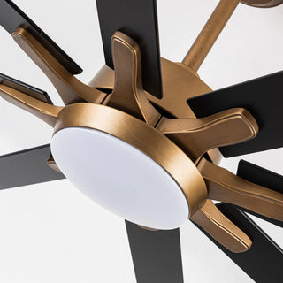 65" Balachandran Industrial DC Motor Downrod Mount Ceiling Fan with LED Lighting and Remote Control - Vaczon