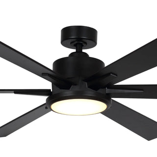 65" Amold Industrial Downrod Mount Ceiling Fan with Lighting and Remote Control - Vaczon