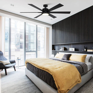 65" Amold Industrial Downrod Mount Ceiling Fan with Lighting and Remote Control - Vaczon