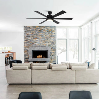 65" Amold Industrial Downrod Mount Ceiling Fan with Lighting and Remote Control - Vaczon