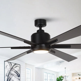 65" Bendan Industrial Downrod Mount Ceiling Fan with Lighting and Remote Control - Vaczon