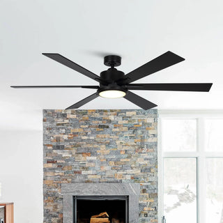 65" Amold Industrial Downrod Mount Ceiling Fan with Lighting and Remote Control - Vaczon