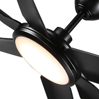 65" Industrial DC Motor Downrod Mount Ceiling Fan with Lighting and Remote Control - ParrotUncle