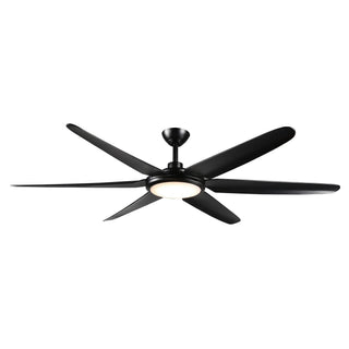 65" Industrial DC Motor Downrod Mount Ceiling Fan with Lighting and Remote Control - Vaczon