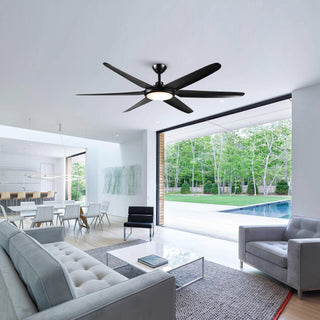 65" Industrial DC Motor Downrod Mount Ceiling Fan with Lighting and Remote Control - Vaczon