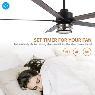 65" Downrod Mount Modern Reversible Ceiling Fan with Lighting and Remote Control - Vaczon