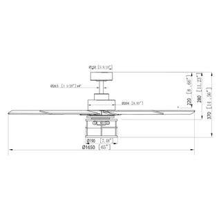 65" Downrod Mount Modern Reversible Ceiling Fan with Lighting and Remote Control - Vaczon