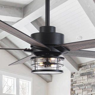 65" Downrod Mount Modern Reversible Ceiling Fan with Lighting and Remote Control - Vaczon
