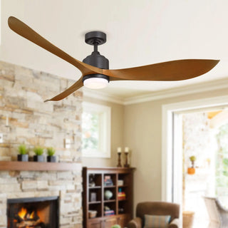 66" Misael Propeller Industrial DC Motor Ceiling Fan with LED Lighting - Vaczon