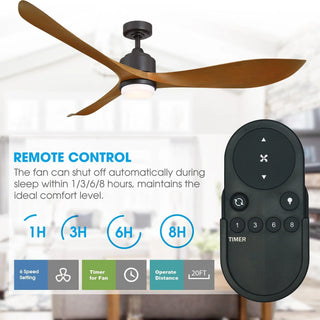 66" Misael Propeller Industrial DC Motor Ceiling Fan with LED Lighting - Vaczon