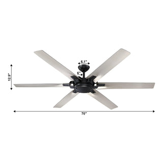 70" Madhya Industrial Ceiling Fan with Remote Control - Vaczon