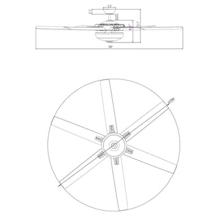 70" Modern Brushed Nickel DC Motor Downrod Mount Ceiling Fan with Lighting and Remote Control - ParrotUncle