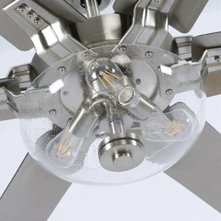 70" Modern Brushed Nickel DC Motor Downrod Mount Ceiling Fan with Lighting and Remote Control - Vaczon