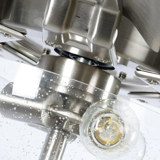 70" Modern Brushed Nickel DC Motor Downrod Mount Ceiling Fan with Lighting and Remote Control - Vaczon