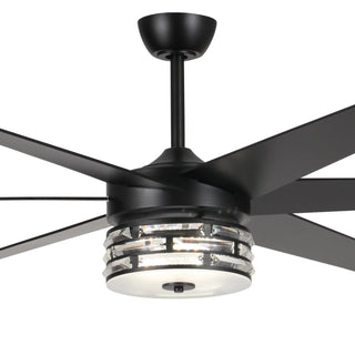 70" Modern DC Motor Downrod Mount Reversible Ceiling Fan with Lighting and Remote Control - Vaczon
