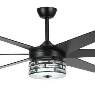 70" Modern DC Motor Downrod Mount Reversible Ceiling Fan with Lighting and Remote Control - Vaczon