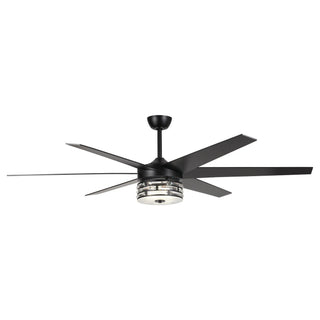 70" Modern DC Motor Downrod Mount Reversible Ceiling Fan with Lighting and Remote Control - Vaczon