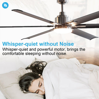 72" Bankston Modern DC Motor Downrod Mount Reversible Ceiling Fan with Lighting and Remote Control - ParrotUncle
