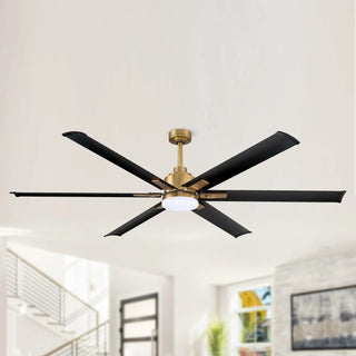 72" Bankston Modern DC Motor Downrod Mount Reversible Ceiling Fan with Lighting and Remote Control - Vaczon