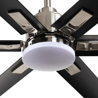 72" Bankston Modern DC Motor Downrod Mount Reversible Ceiling Fan with Lighting and Remote Control - Vaczon