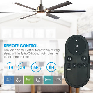 72" Bankston Modern DC Motor Downrod Mount Reversible Ceiling Fan with Lighting and Remote Control - Vaczon