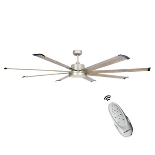 72" Bankston Modern Satin Nickel DC Motor Downrod Mount Ceiling Fan with LED Lighting and Remote Control - Vaczon