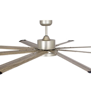 72" Bankston Modern Satin Nickel DC Motor Downrod Mount Ceiling Fan with LED Lighting and Remote Control - Vaczon