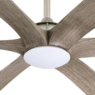 72" Jaydn Modern Satin Nickel DC Motor Downrod Mount Reversible Ceiling Fan with Lighting and Remote Control - ParrotUncle