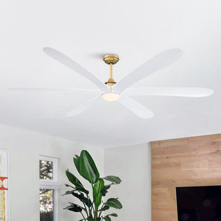 72" Jaydn Modern Satin Nickel DC Motor Downrod Mount Reversible Ceiling Fan with Lighting and Remote Control - ParrotUncle