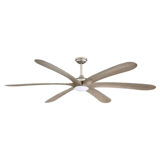 72" Jaydn Modern Satin Nickel DC Motor Downrod Mount Reversible Ceiling Fan with Lighting and Remote Control - ParrotUncle