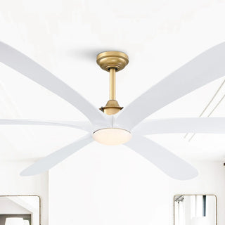72" Jaydn Farmhouse Satin Nickel DC Motor Downrod Mount Reversible Ceiling Fan with Lighting and Remote Control - Vaczon