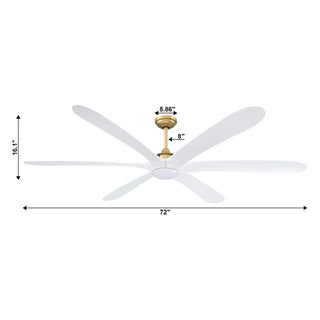 72" Jaydn Farmhouse Satin Nickel DC Motor Downrod Mount Reversible Ceiling Fan with Lighting and Remote Control - Vaczon