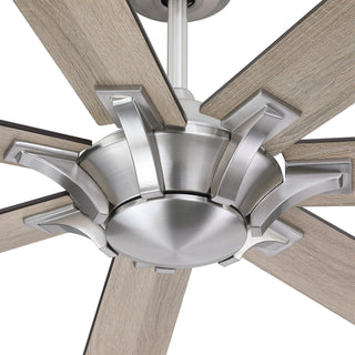 72" Modern DC Motor Brushed Nickel Downrod Mount Reversible Ceiling Fan with Remote Control - ParrotUncle