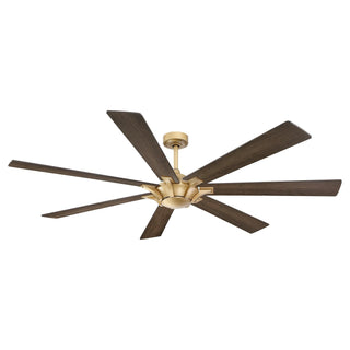 72" Farmhouse DC Motor Brushed Nickel Downrod Mount Reversible Ceiling Fan with Remote Control - Vaczon