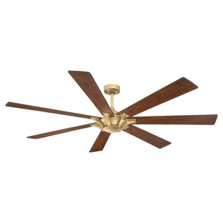 72" Farmhouse DC Motor Brushed Nickel Downrod Mount Reversible Ceiling Fan with Remote Control - Vaczon